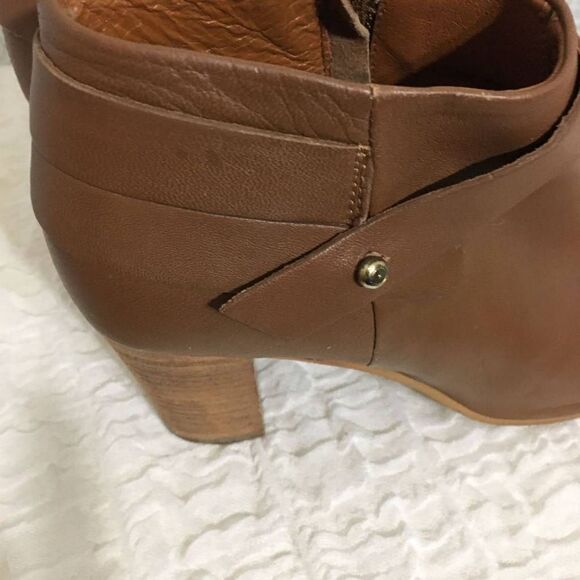 Steve Madden Brown Leather Open Toe Booties Size 9 - Picture 7 of 11